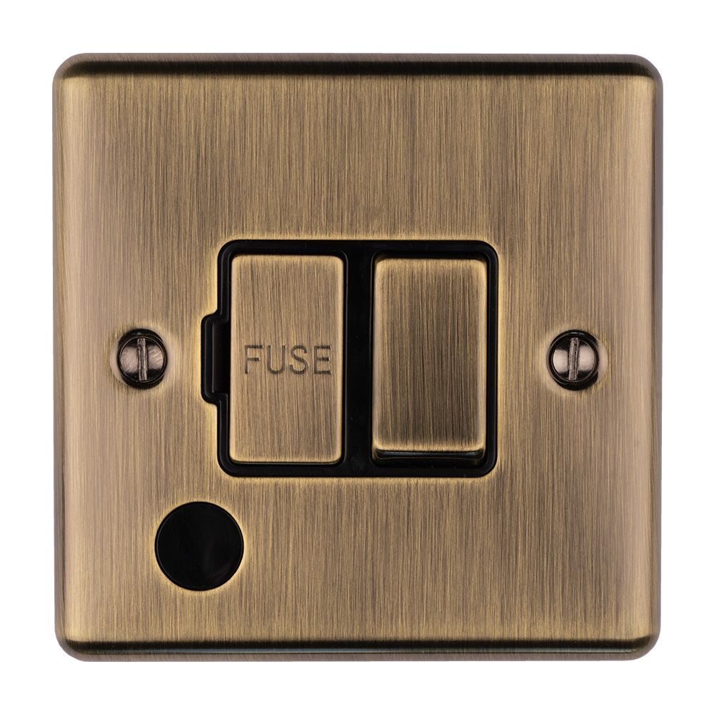 Eurolite 13Amp DP Switched Fuse Spur With Flex Outlet Antique 