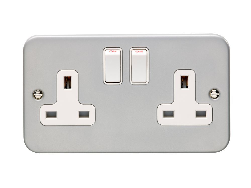 Eurolite 2 Gang 13Amp DP Switched Socket Metal Clad - MC2SOW 