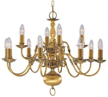 Flemish - 12lt Ceiling, Antique Brass (1019-12AB)