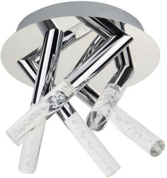 Bubbles 5lt Bathroom Ceiling Flush, Bubbled Acrylic & Chrome Rods (2375-5CC)