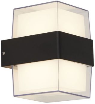 Black and Opal Glass Square Wall Light 2 Lamps by Starbright (25122-2BK)
