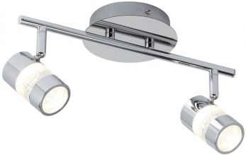 Bubbles Effect (Dim) IP44 LED 2lt Spot Bar - Chrome & Acrylic Shade (4412CC)