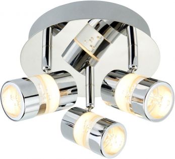 Bubbles Effect IP44 LED 3lt Round Spot Chrome & Acrylic Shade (4413CC)