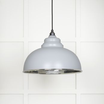 Hammered Nickel Harborne Pendant in Birch (45472BI)