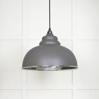 Hammered Nickel Harborne Pendant in Bluff (45472BL)