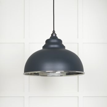 Hammered Nickel Harborne Pendant in Soot (45472SO)