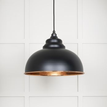 Hammered Copper Harborne Pendant in Elan Black (49501EB)