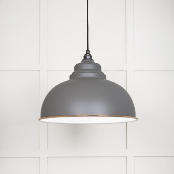 White Gloss Harborne Pendant in Bluff (49508BL)