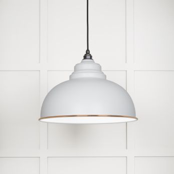 White Gloss Harborne Pendant in Flock (49508F)