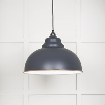 White Gloss Harborne Pendant in Slate (49508SL)
