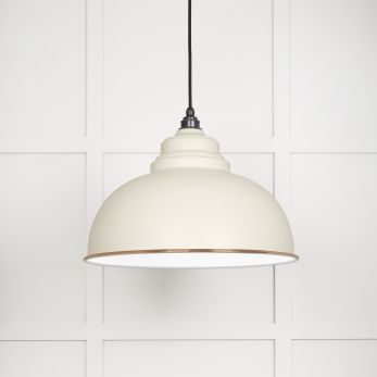 White Gloss Harborne Pendant in Teasel (49508TE)