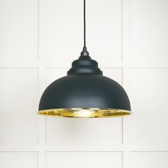 Hammered Brass Harborne Pendant in Dingle (49521DI)