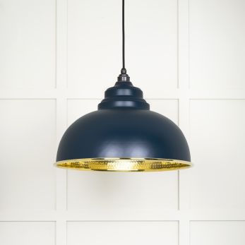 Hammered Brass Harborne Pendant in Dusk (49521DU)