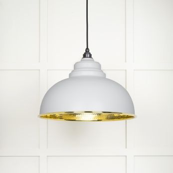 Hammered Brass Harborne Pendant in Flock (49521F)
