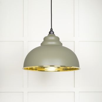 Hammered Brass Harborne Pendant in Tump (49521TU)
