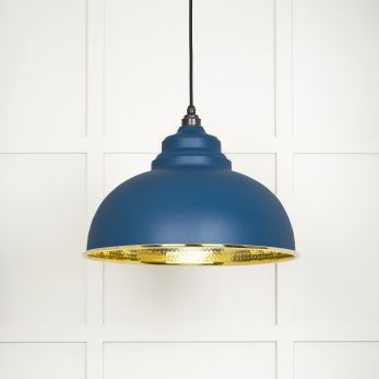 Hammered Brass Harborne Pendant in Upstream (49521U)