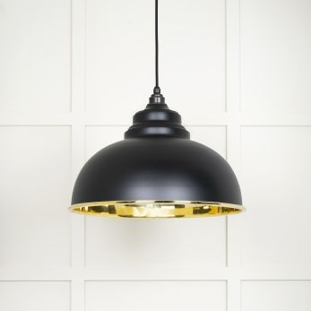Smooth Brass Harborne Pendant in Elan Black (49522EB)
