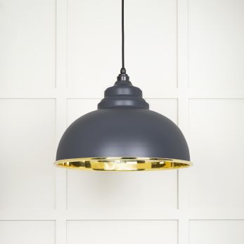 Smooth Brass Harborne Pendant in Slate (49522SL)
