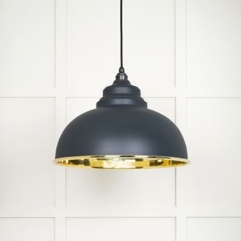 Smooth Brass Harborne Pendant in Soot (49522SO)