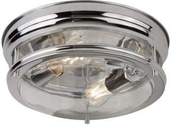 SEARCHLIGHT - 4132-2AB Edinburgh 2lt Flush - Antique Brass With Opal Glass  Ip44