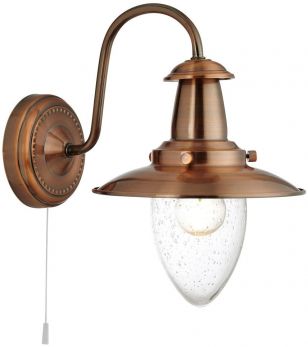 Fisherman Copper Wall Light with Seeded Glass Shade (5331-1CU)