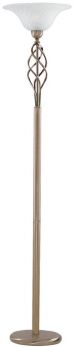 Zanzibar Uplighter Floor Lamp - Ant/Brass cw Marble Glass (6021AB)