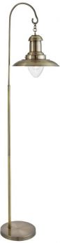 Fisherman Floor Lamp, Antique Brass, Clear Glass Shade (6502AB)