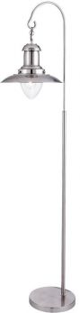 Fisherman Floor Lamp, Satin Silver, Clear Glass Shade (6502SS)