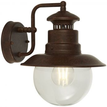 Old Station Rustic Brown and Clear Acrylic Wall Light 1 Lamp by Starbright (7652RU)
