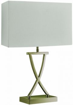 Club Table Lamp, Antique Brass, Cream Rectangle Shade (7923AB)