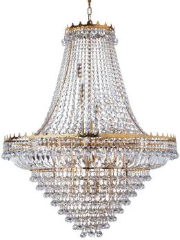 Versailles - 19lt (Dia 102cm) Clear Crystal Chandelier, Gold Frame (9112-102GO)