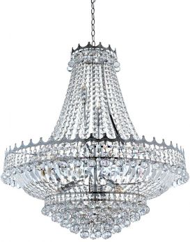 Versailles - 13lt (Dia 82cm) Clear Crystal Chandelier, Chrome Frame (9112-82CC)
