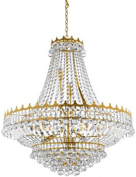 Versailles - 13lt (Dia 82cm) Clear Crystal Chandelier, Gold Frame (9112-82GO)