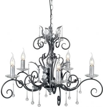 Amarilli Black/Silver Chandelier 5 Lamps by Elstead (AML5-BLK-SILVER)