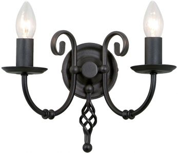 Artisan Black Wall Light 2 Lamps by Elstead (ART2-BLACK)
