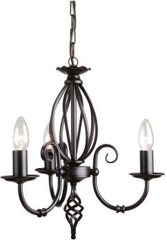 Artisan Black Chandelier 3 Lamps by Elstead (ART3-BLACK)
