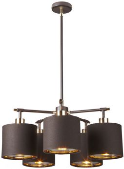 Balance Brown/Polished Brass Chandelier 5 Lamps by Elstead (BALANCE5-BRPB)