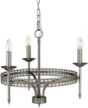 Crown Iron Gate Chandelier 3 Lamps by Elstead (CROWN3)