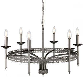 Crown Iron Gate Chandelier 6 Lamps by Elstead (CROWN6)