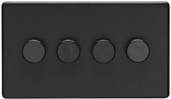 Eurolite Matt Black Dimmer Switch 4 Gang (ECMB4D400)