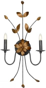 Simone Gun Metal/Gold Wall Light 2 Lamps by Flambeau (FB-SIMONE2)