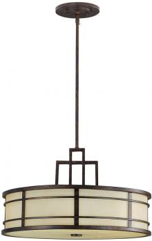 Fusion Grecian Bronze Pendant 3 Lamps by Feiss (FE-FUSION-P-L)