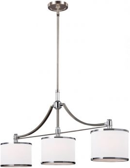 Prospect Park Satin Nickel/Chrome Chandelier 3 Lamps by Feiss (FE-PROSPECT-PARK-3P)