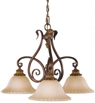 Sonoma Valley Aged Tortoise Shell Chandelier 3 Lamps by Feiss (FE-SONOMAVALLEY3)