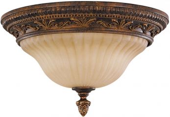 Sonoma Valley Aged Tortoise Shell Flush Ceiling Light 2 Lamps by Feiss (FE-SONOMAVALLEY-F)