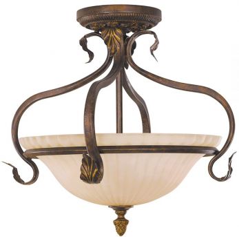 Sonoma Valley Aged Tortoise Shell Semi-Flush Ceiling Light 3 Lamps by Feiss (FE-SONOMAVALLEY-SF)