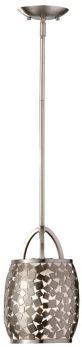 Zara Brushed Steel Pendant 1 Lamp by Feiss (FE-ZARA-P)