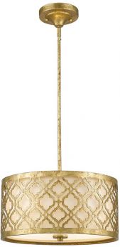 Arabella Distressed Gold Pendant 2 Lamps by Gilded Nola (GN-ARABELLA-P-M)