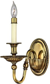 Cambridge Burnished Brass Wall Light 1 Lamp by Hinkley (HK-CAMBRIDGE1)