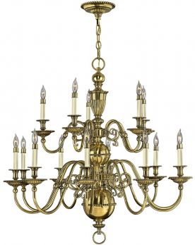 Cambridge Burnished Brass Chandelier 15 Lamps by Hinkley (HK-CAMBRIDGE15)